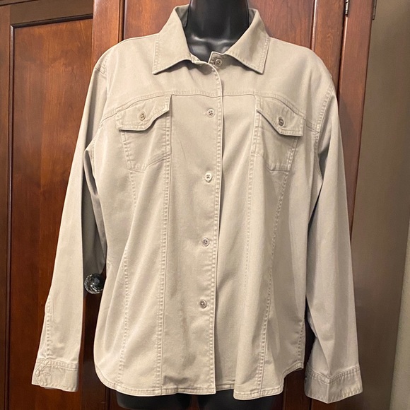 Chico's Jackets & Blazers - Chico's Khaki Utility Jacket